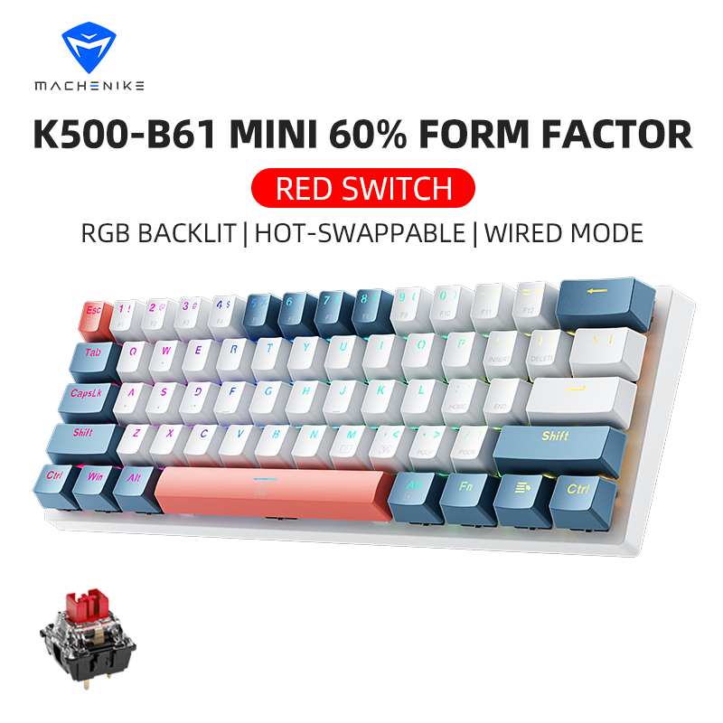 Gaming Keyboard And Mouse Combo Wireless - K500-B61achenike Mini Keybaord Mecânico 60% Fator
