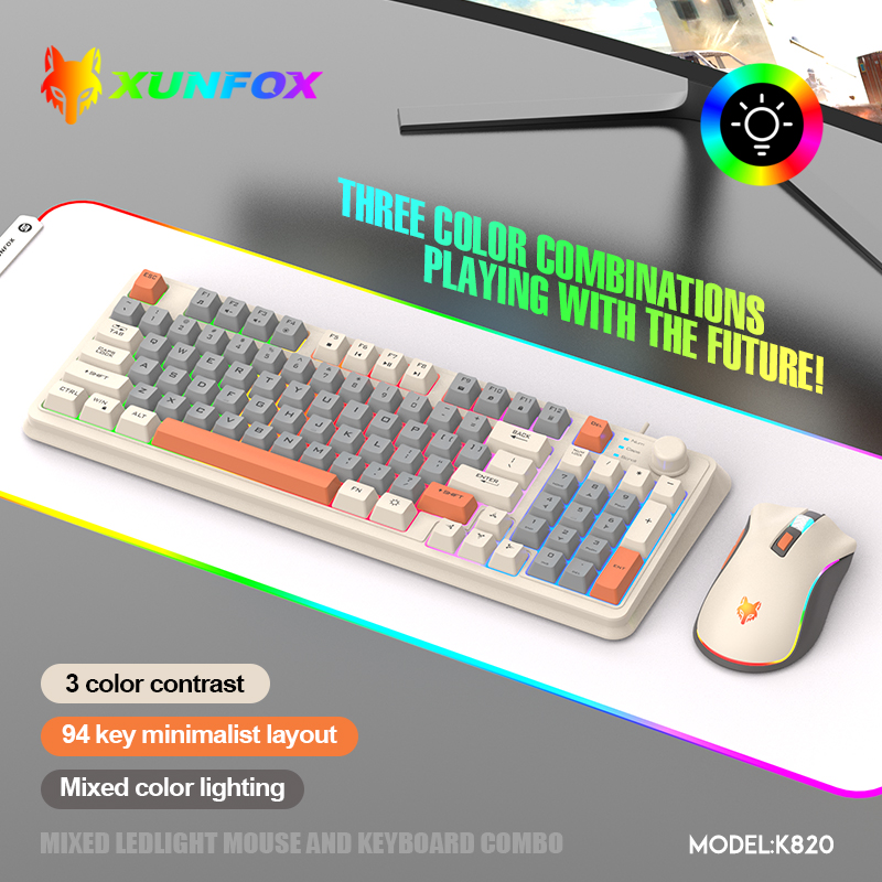 Gaming Keyboard And Mouse Combo Wireless - K820 USB com fio jogo teclado