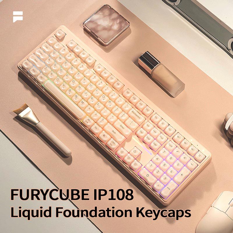 Gaming Keyboard Thocky - Teclado IP108 English Foundation Liquid com