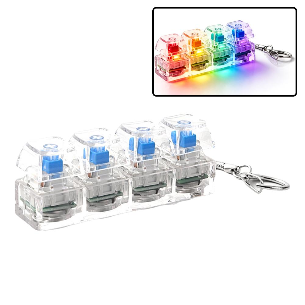 Mechanical Switch Tester - Chaveiro Fidget LED Iluminado, Testador de