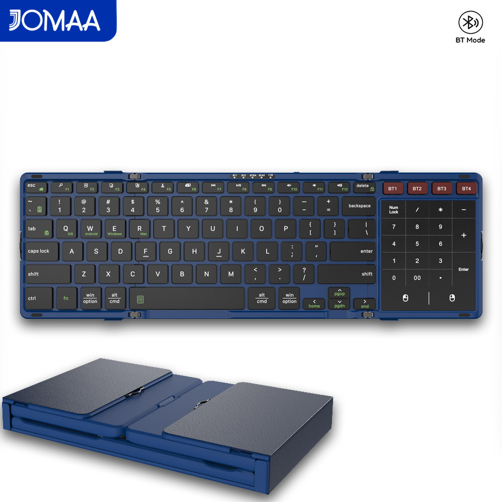 Gaming Keyboard Number Pad - Teclado Bluetooth Dobrável JOMAA com Touchpad,