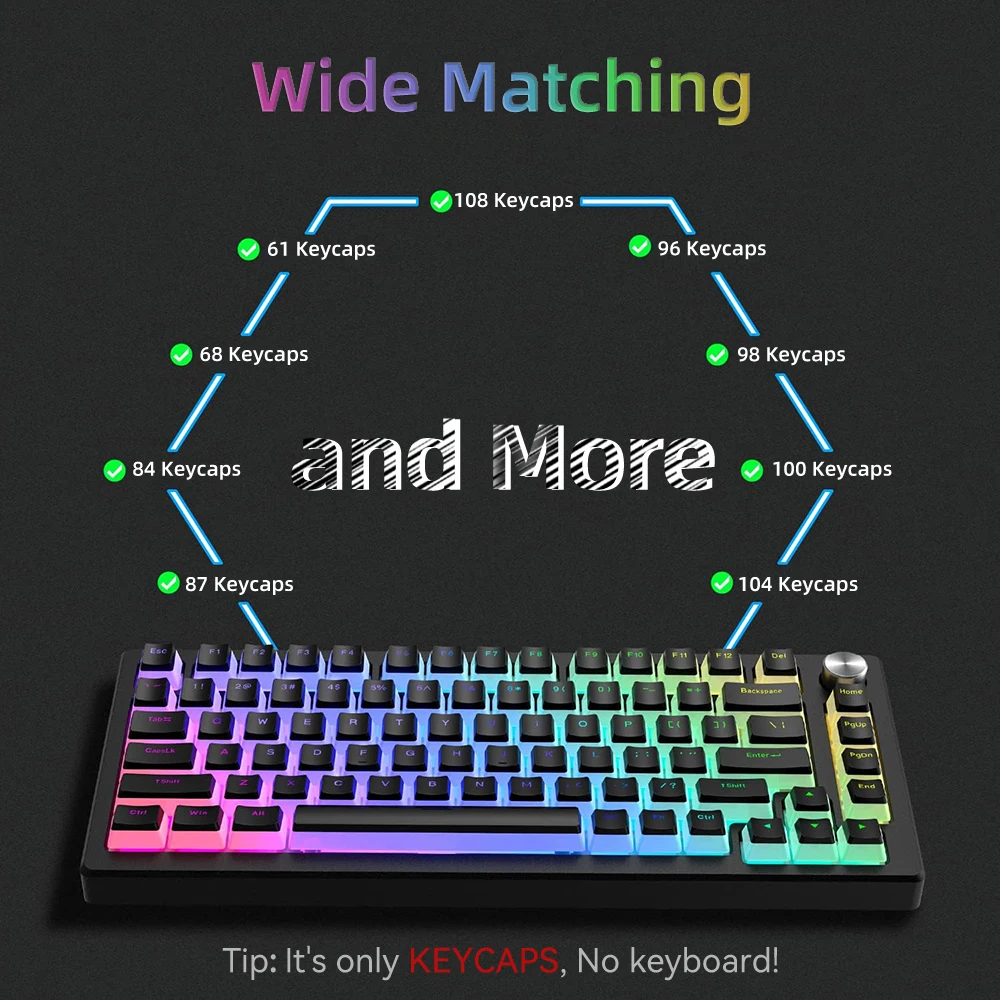 Novo pudim pbt keycaps 129 tec - Gaming Keyboard And Mouse Set avaliação e preço