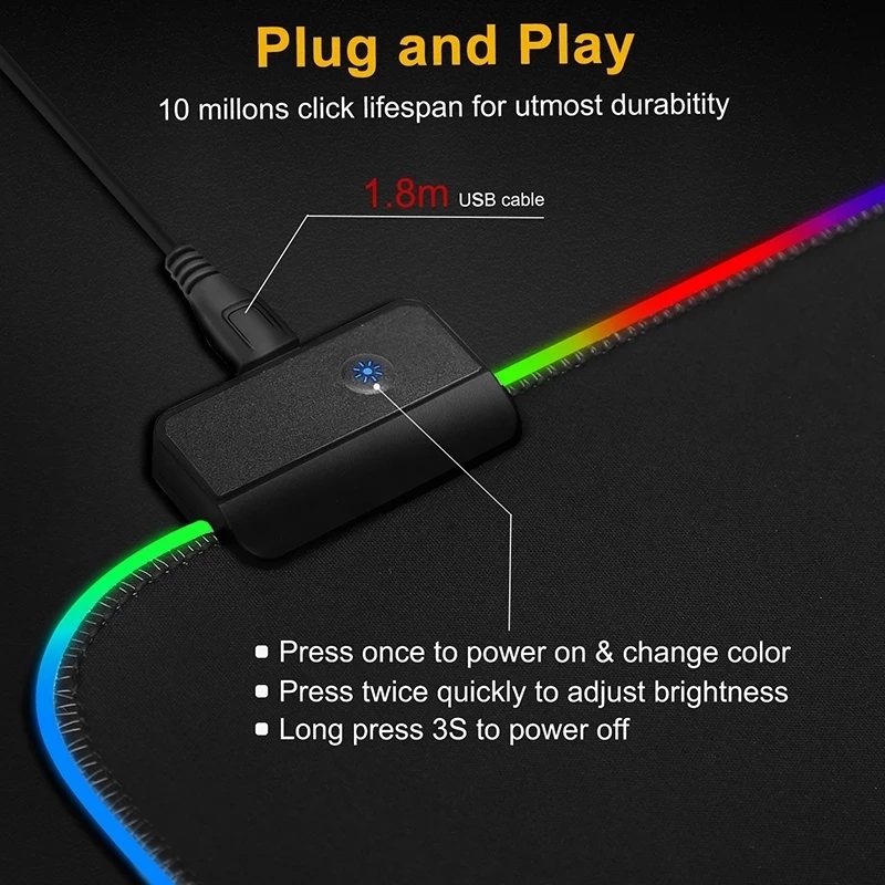 Luz led mousepad rgb teclado c - Gaming Keyboard No Rgb avaliação e preço