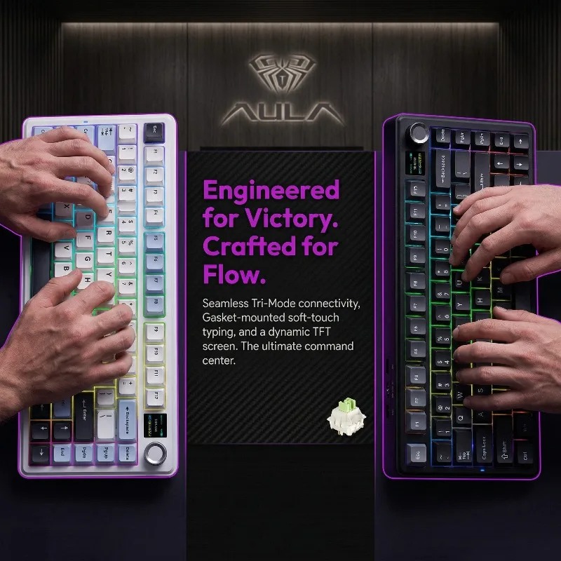 Teclado Mecânico AULA F75 Max, - Gaming Keyboard He avaliação e preço