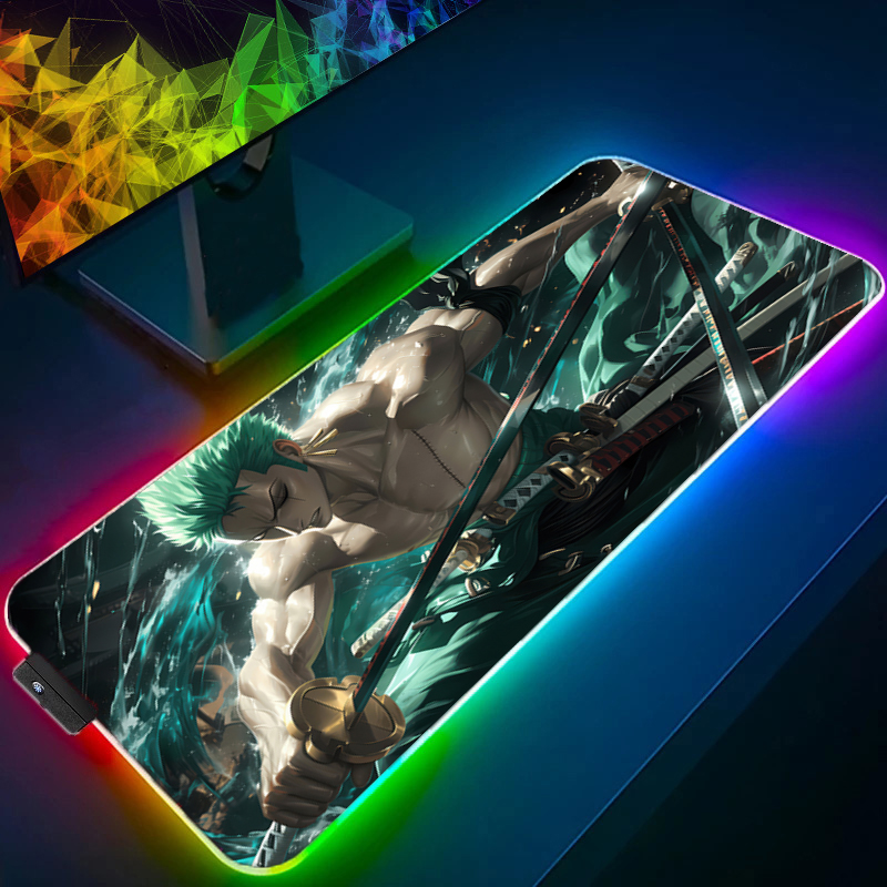 Uma peça zoro mouse pad rgb ac - Gaming Keyboard He avaliação e preço