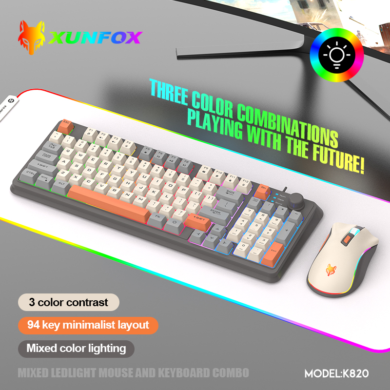 K820 USB com fio jogo teclado  - Gaming Keyboard And Mouse Combo Wireless avaliação e preço