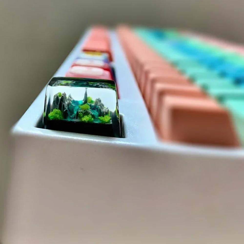 Montanha e mar keycaps resina  - Gaming Keyboard No Rgb avaliação e preço