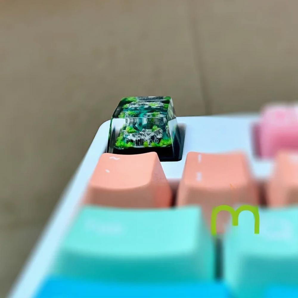 Montanha e mar keycaps resina  - Gaming Keyboard No Rgb avaliação e preço