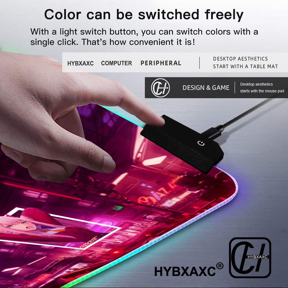 Mousepad RGB LED Cute Zero Two - Gaming Keyboard No Rgb avaliação e preço