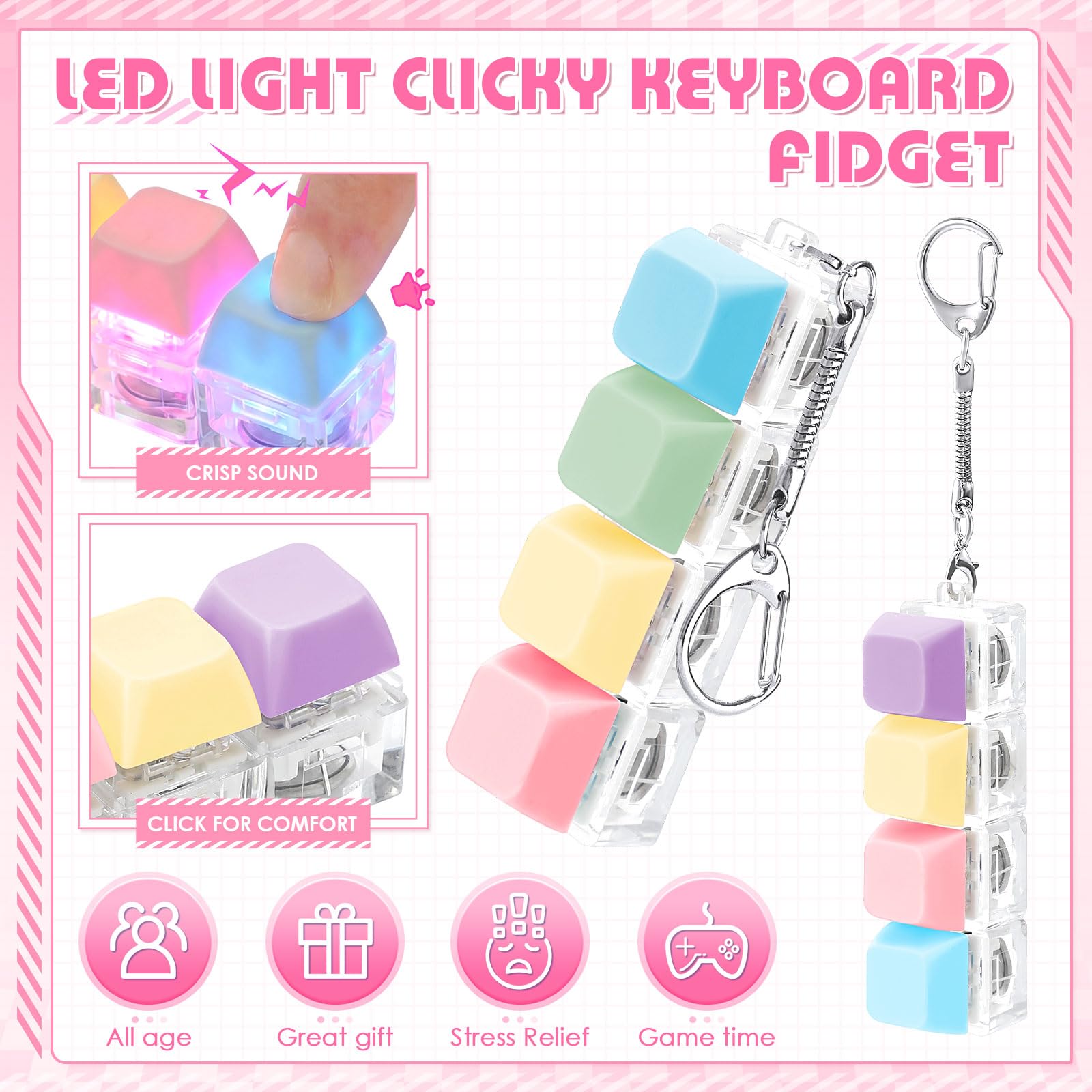Chaveiro Fidget LED Iluminado, - Mechanical Switch Tester avaliação e preço
